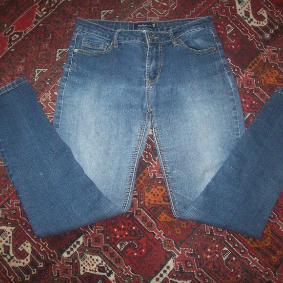 Papaya Jeans 11 Womens Juniors Size Blue Denim Mid Rise Dark Wash Stretch 30/29 - Picture 1 of 10